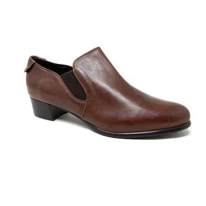Spring Step Cherry Brown Leather Shootie Low Heel Comfort Ankle Bootie